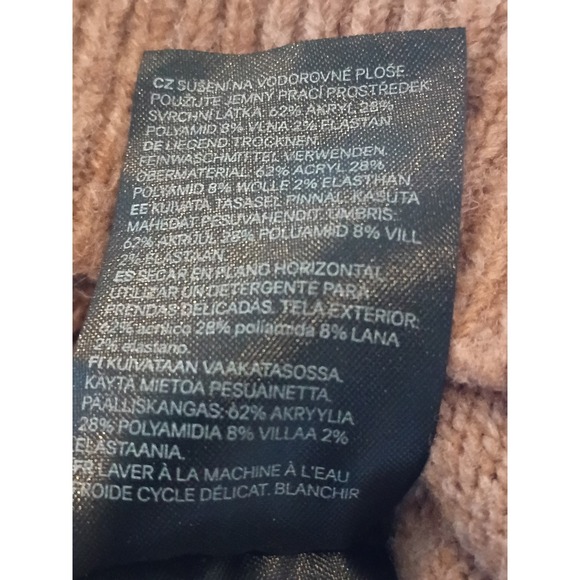 H&M Mock Neck Sweater Tan Cozy Knit‎ Ribbed Long Sleeve XS - Picture 8 of 8